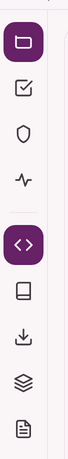 Activity rail — Projects, Tasks, Deliverables, Performance, then a divider, then Code, Knowledge, Resources, Skills, Logs